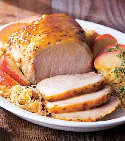Pork Tenderloin with Sauerkraut and Mustard Sauce