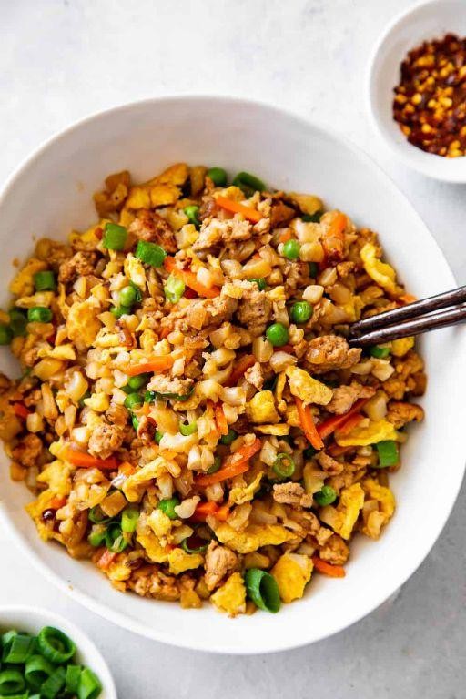 Pork and Cauliflower Rice Stir Fry