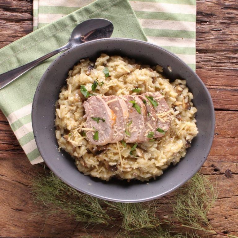 Pork and Mushroom Risotto with Parmesan