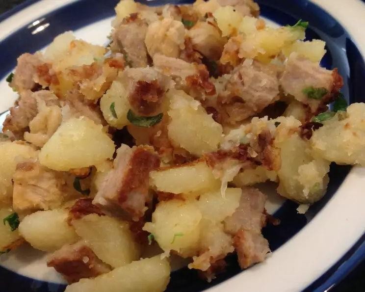 Pork and Sauerkraut Breakfast Hash