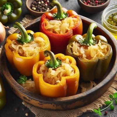 Pork and Sauerkraut Stuffed Bell Peppers