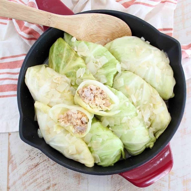 Pork and Sauerkraut Stuffed Cabbage Rolls