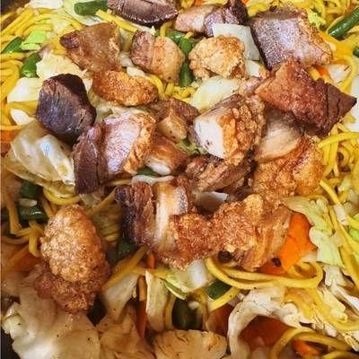 Pork and Scallion Pancit Canton