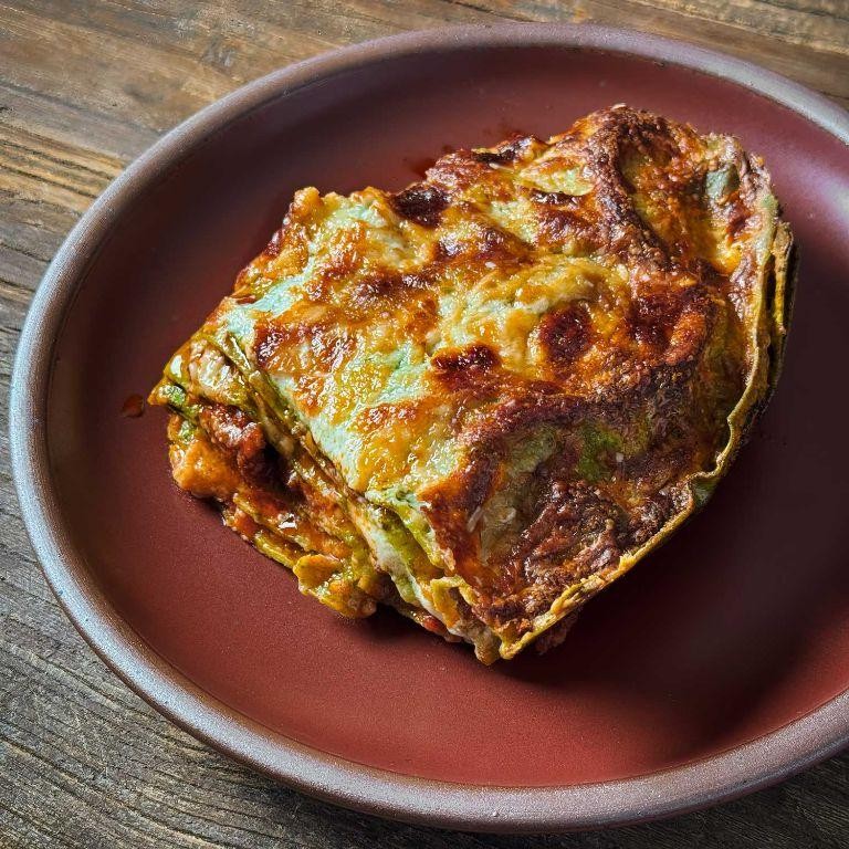 Pork and Spinach Lasagna with Béchamel Sauce