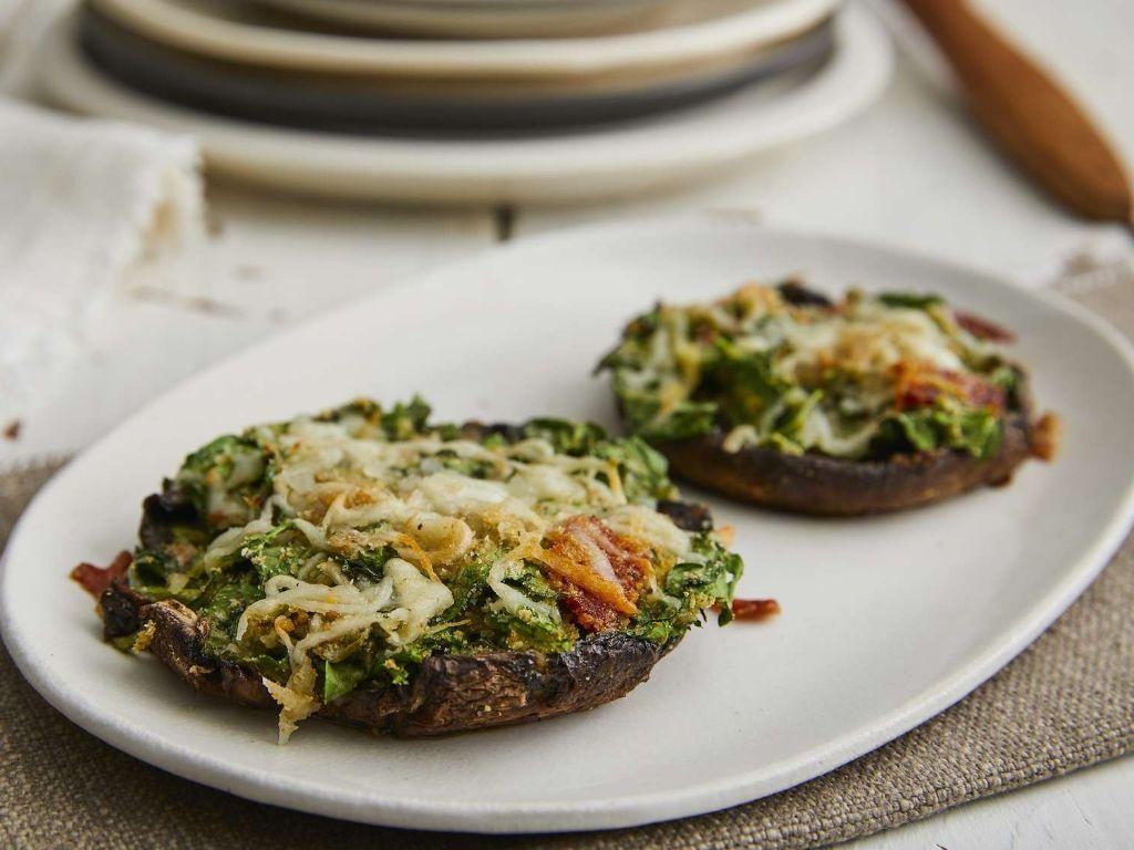 Pork and Spinach Stuffed Portobello Mushrooms