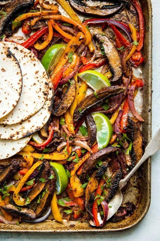 Portobello Mushroom Fajitas with Peppers and Onions