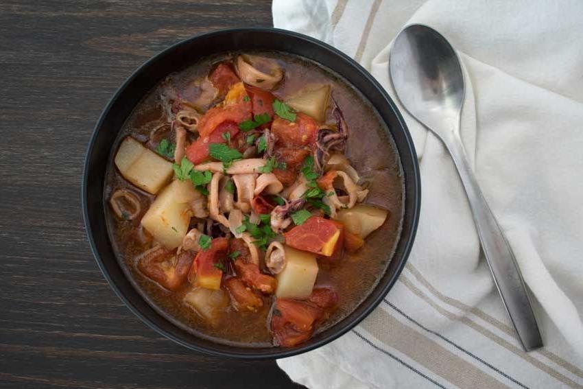 Portuguese Squid Stew with Potatoes
