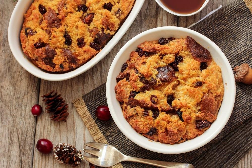 Potato Bread Pudding with Raisins