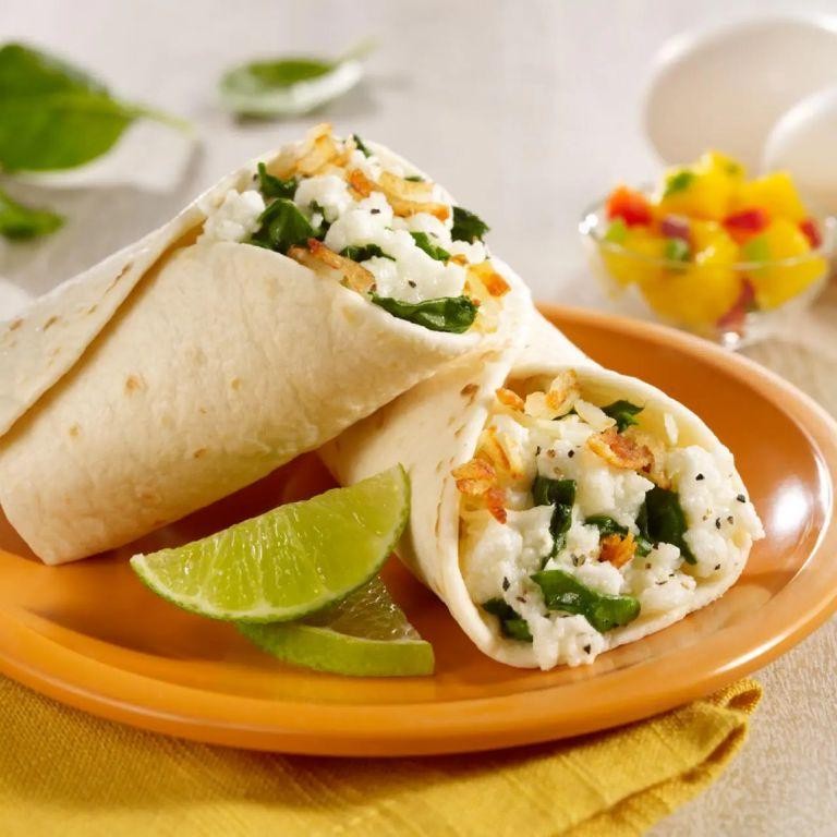 Potato and Spinach Breakfast Burritos
