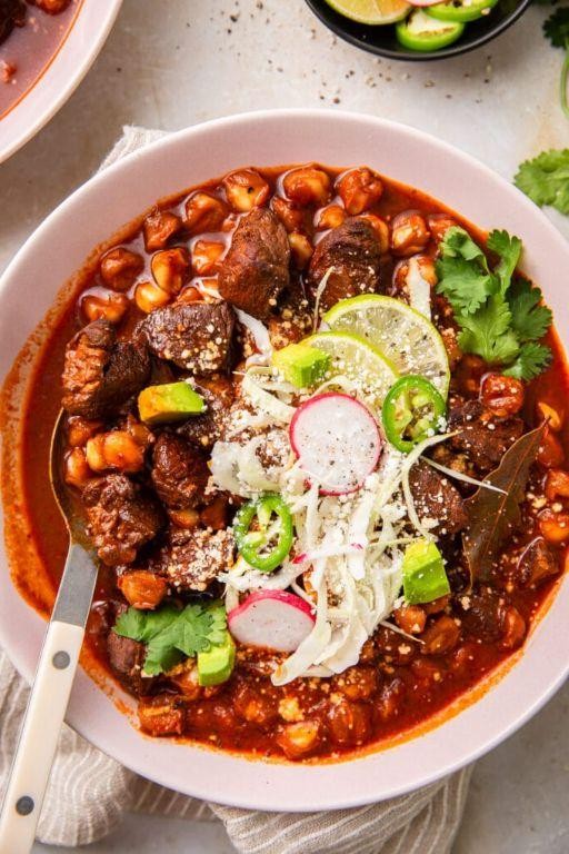 Pozole Rojo (Red Hominy Steak)
