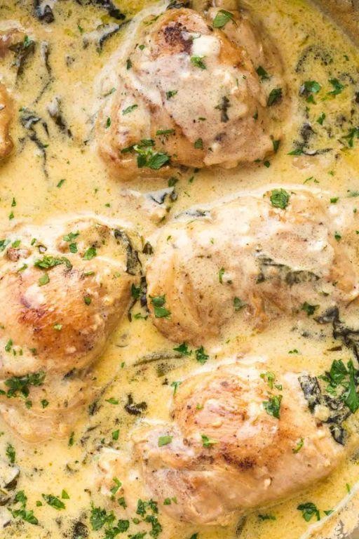 Pressure Cooked Chicken Thighs in Creamy Mustard Sauce