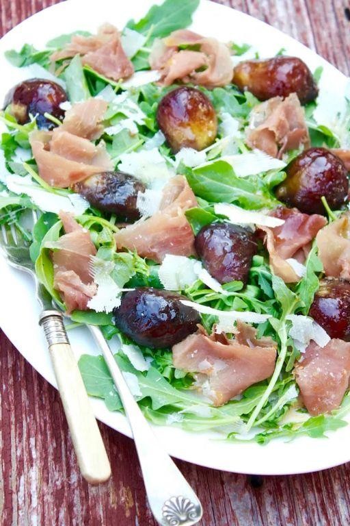 Prosciutto-Wrapped Fig and Arugula Salad