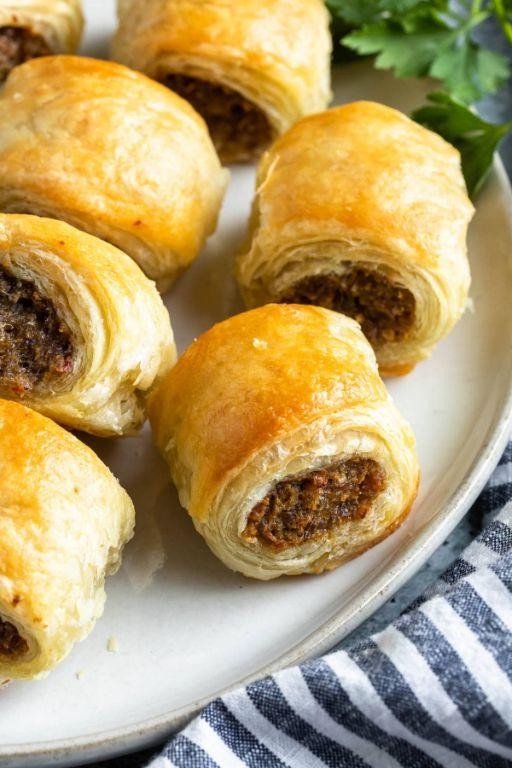 Puff pastry sausage rolls