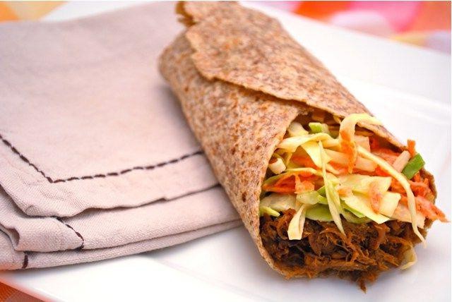 Pulled Pork and Coleslaw Protein Wrap
