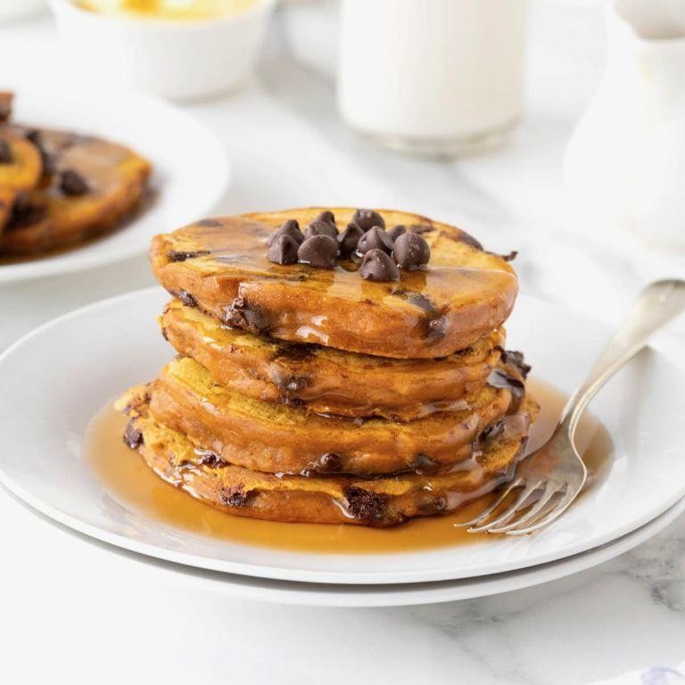 Pumpkin Chocolate Chip Pancakes