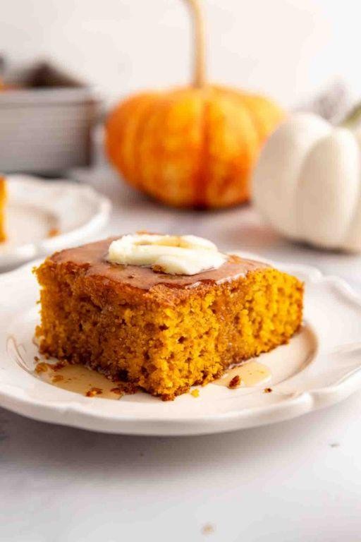 Pumpkin Cornbread Casserole with Honey Drizzle