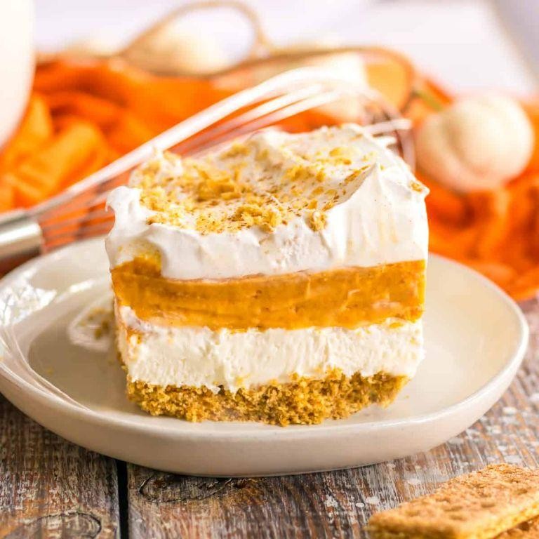 Pumpkin Spice Lush Dessert with Whipped Cream