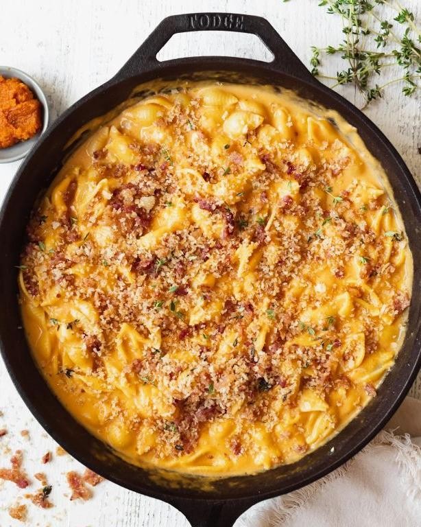 Pumpkin and Bacon Casserole with Cheddar Cheese