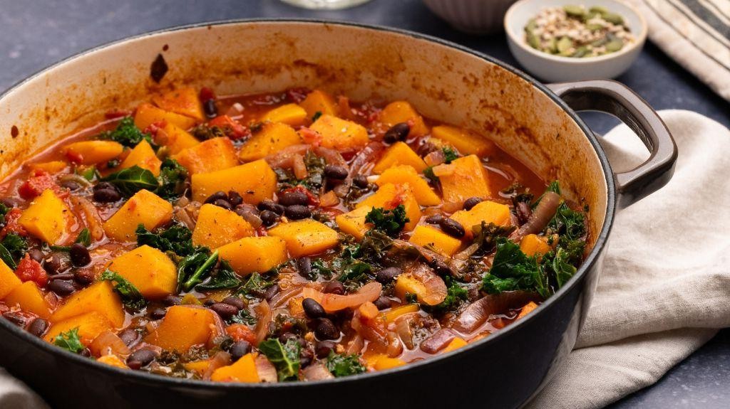 Pumpkin and Black Bean Casserole with Cumin