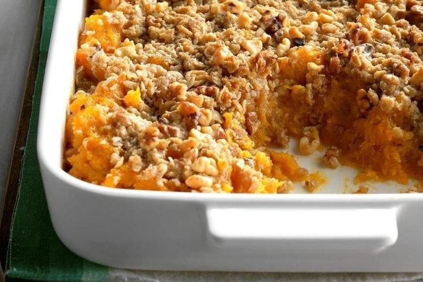 Pumpkin and Butternut Squash Casserole with Maple Syrup