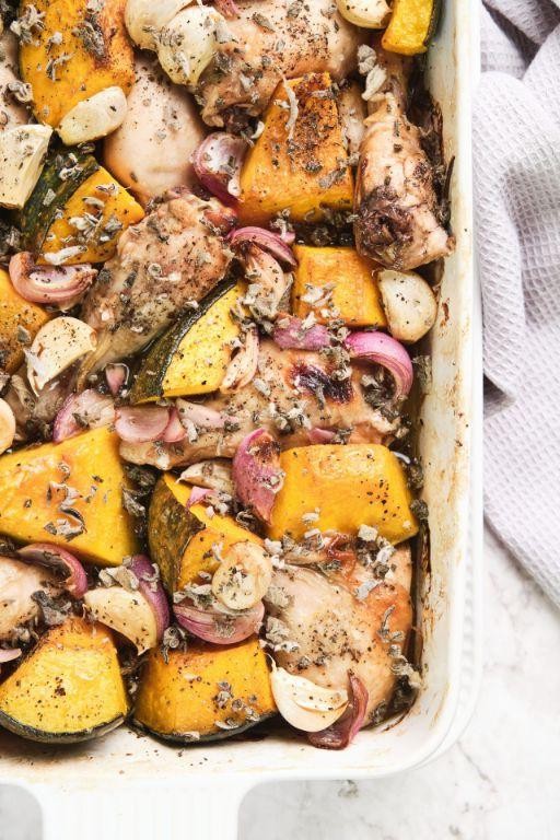 Pumpkin and Chicken Casserole with Sage