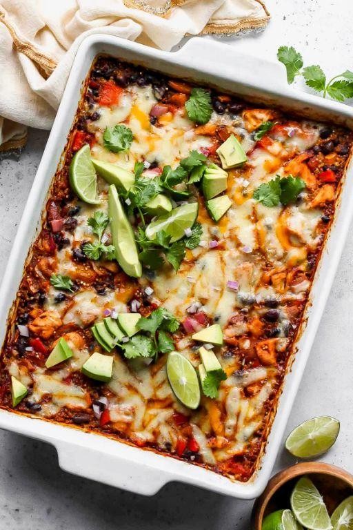 Quinoa Chicken Enchilada Bake