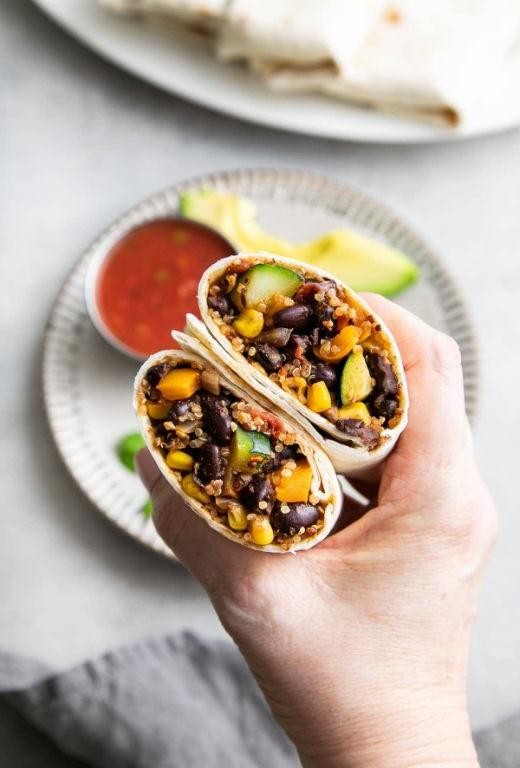 Quinoa Chicken and Black Bean Burritos
