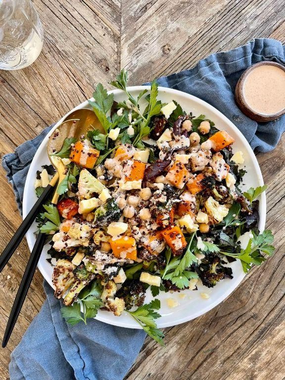 Quinoa Salad with Roasted Vegetables and Lemon Dressing