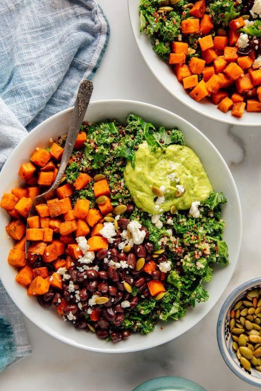 Quinoa and Kale Power Salad with Avocado Dressing