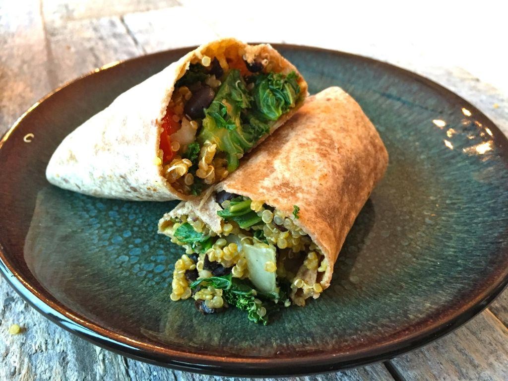 Quinoa and Kale Stuffed Burritos