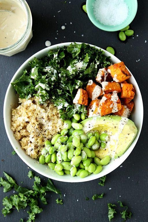 Quinoa and Roasted Sweet Potato Buddha Bowl