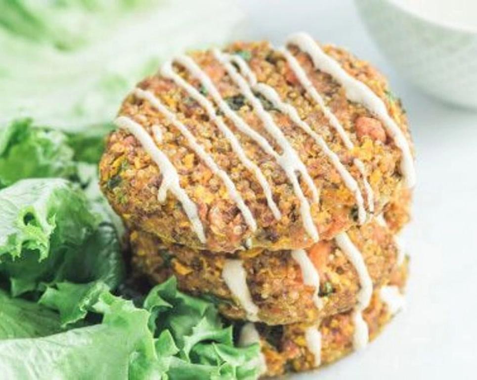 Quinoa and Tuna Cakes with Lemon Tahini Sauce