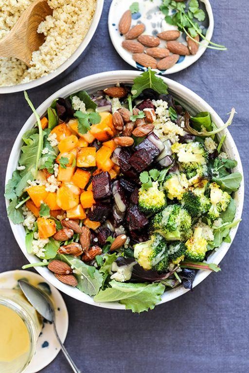 Quinoa and roasted vegetable power bowls