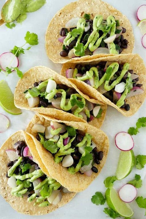 Radish Microgreen Tacos with Lime Crema