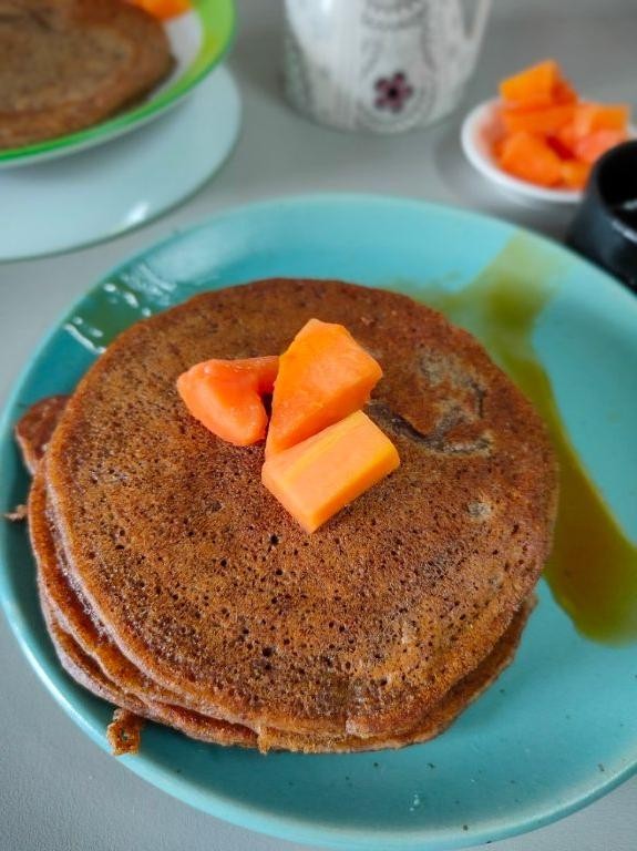 Ragi Flour Pancakes with Honey Drizzle