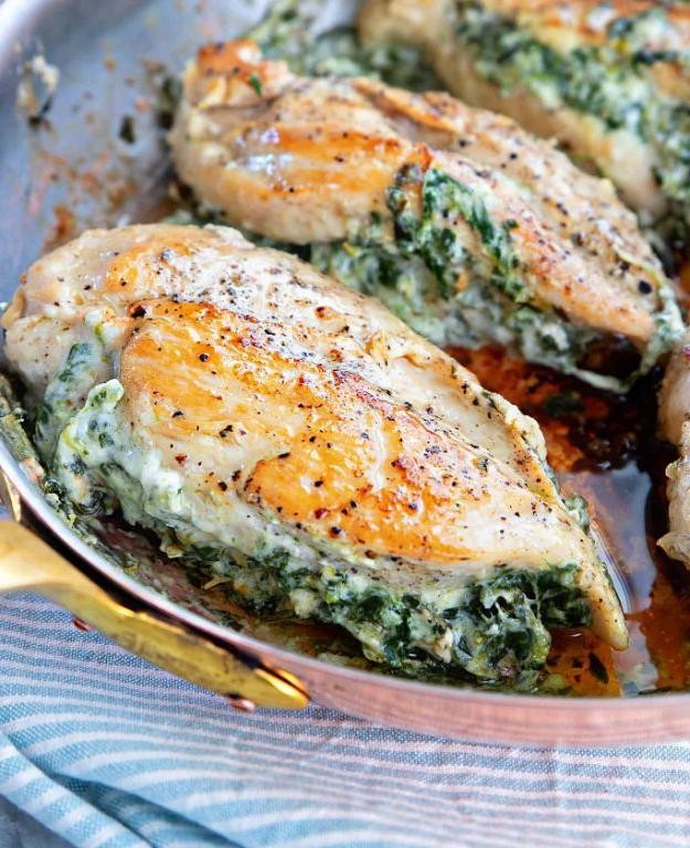Ramp and Spinach Stuffed Chicken