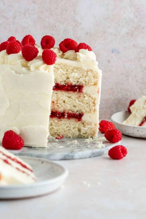 Raspberry Almond Birthday Cake