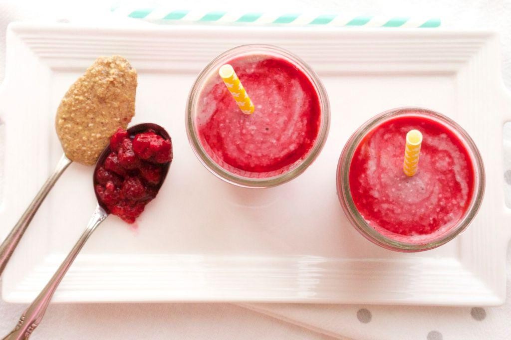 Raspberry Almond Butter Smoothie