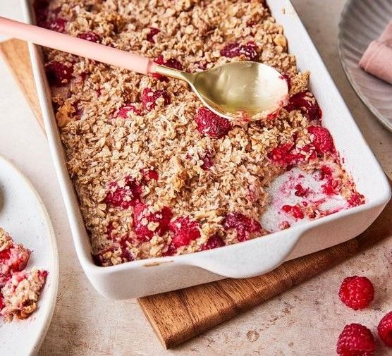 Raspberry Coconut Baked Oatmeal