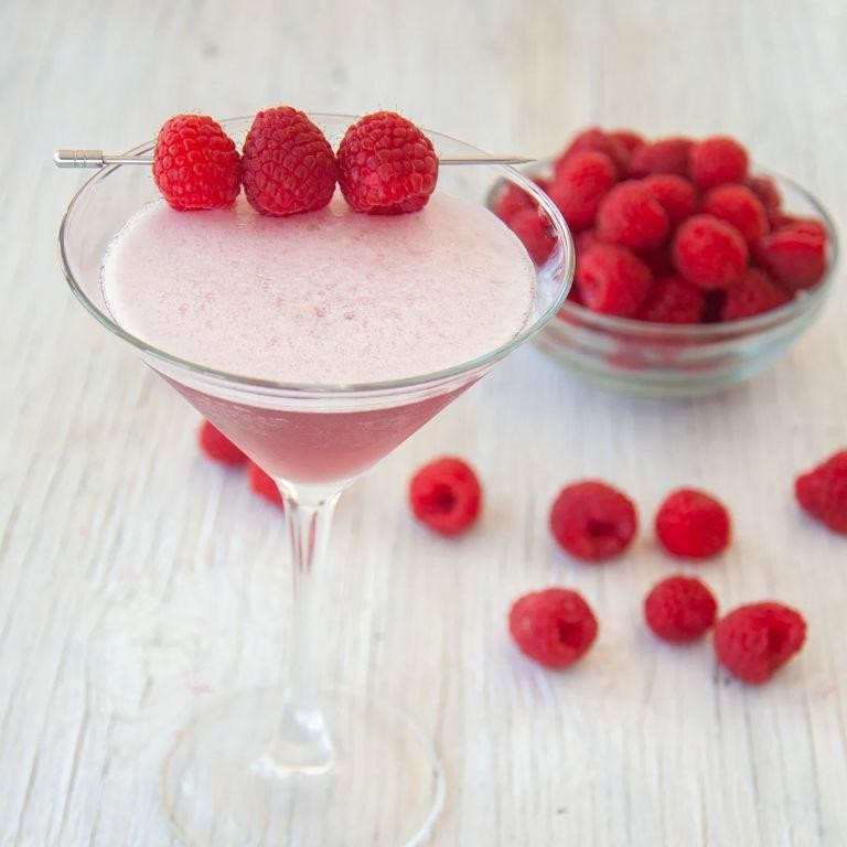 Raspberry French Martini with Fresh Berries