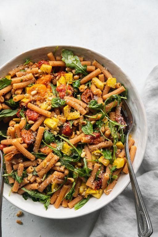 Red Lentil Pasta with Roasted Garlic and Herbs