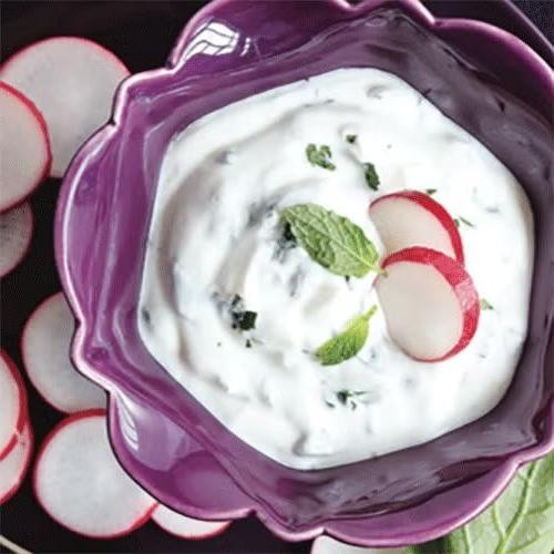 Red Radish and Mint Yogurt Dip
