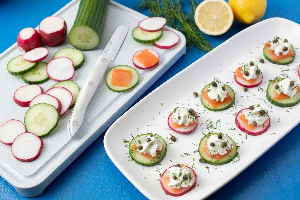 Red Radish and Smoked Salmon Bites