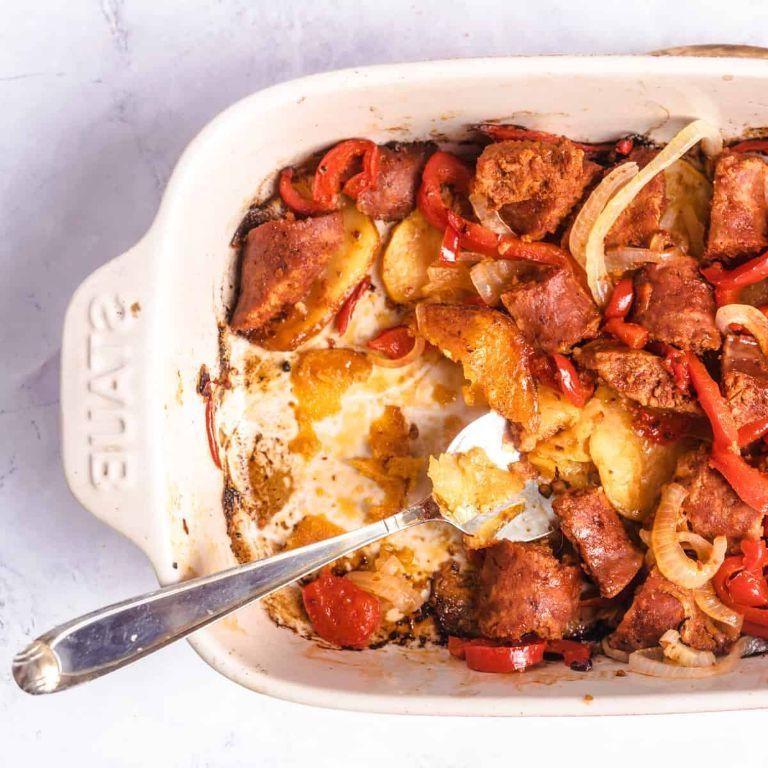 Red Skin Potato and Sausage Casserole