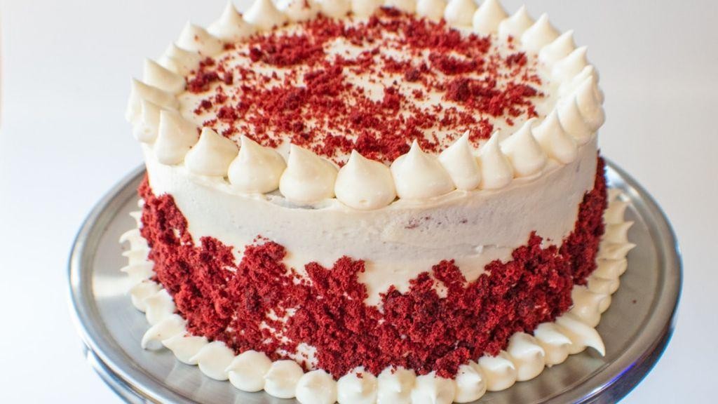 Red Velvet Knafeh with Cream Cheese Frosting