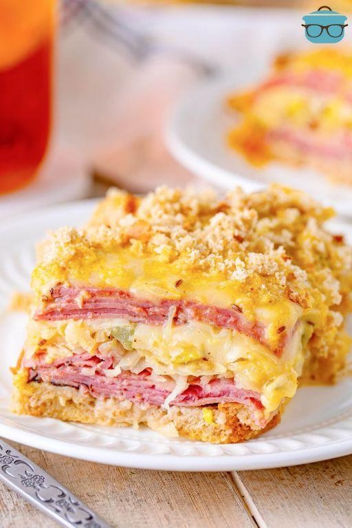 Reuben Casserole with Corned Beef and Sauerkraut