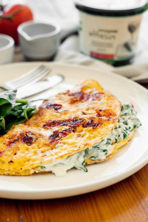 Ricotta and Spinach Stuffed Omelette