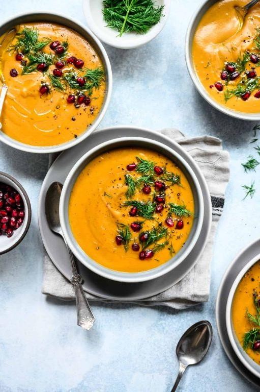 Roasted Beet and Carrot Soup with Dill