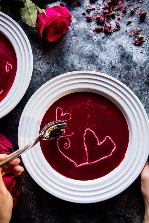 Roasted Beet and Goat Cheese Soup