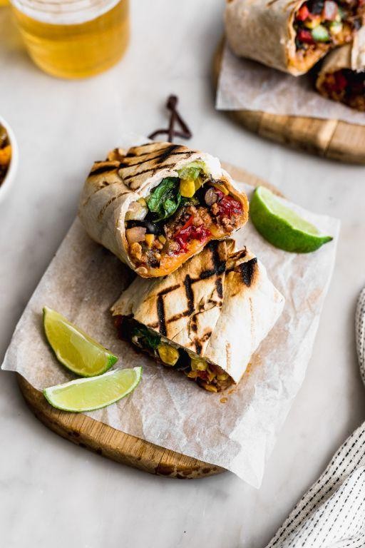 Roasted Bell Pepper and Onion Burritos